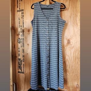 Old Navy Gray Button-Down Striped Midi Dress "BUY1 GET1 FREE"